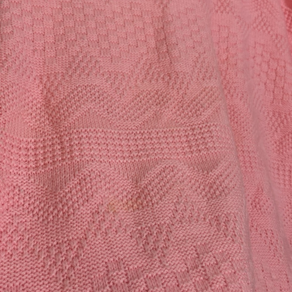 Vintage Brunny 80s Pink Textured Short sleeve sweater top - Picture 3 of 5